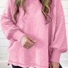 Strawberry Pink Mineral Wash Drop Shoulder Pullover Sweatshirt