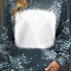 Blue Leopard Bleached Raglan Sleeve Crewneck Sweatshirt