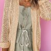 Apricot Solid Open Knit Cardigan