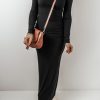 Black Long Sleeve Square Neck Maxi Bodycon Dress