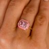 Pink Square Gem Insert Alloy Ring