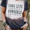 Black Tie Dye LONG LIVE COWGIRLS Graphic Crewneck T Shirt