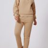 Comfortable And Trendy Women's Active Set - Half Button Sweatshirt And High Waist Sweatpants