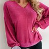 Versatile Women's Casual Top - Flattering V-Neck, Comfortable Loose Fit