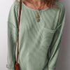 Stylish And Comfortable Women's Casual Top - Long Sleeve Corded Design