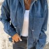 Versatile Women's Fall/Autumn Jacket - Solid Color Corduroy With Pockets