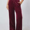 Versatile And Chic Women's Velvet Wide Leg Pants - Burgundy