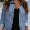 Wild Wind Washed Oversize Pocketed Denim Jacket