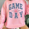 Pink Rugby Football GAME DAY Graphic Drop Shoulder Sweatshirt