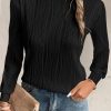 Versatile And Timeless Black Long Sleeve Top - Round Neck