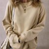 Warm And Comfortable Women's Winter Fleece Sweatshirt - Crew Neck, Long Sleeve