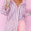 Comfortable And Stylish Long Sleeve Shirt For Daily Wear - Pink Stripe