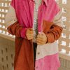 Versatile Winter Outerwear: Women's Corduroy Shacket In Rose Red