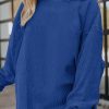 Dark Blue Ribbed Corduroy Oversized Sweatshirt