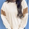 Comfortable And Trendy: Women's Long Sleeve Sweatshirt In Apricot