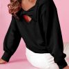 Cozy Winter Essential: Women's Round Neck Sweatshirt In Timeless Black