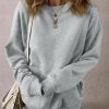 Warm And Soft Women's Winter Sweatshirt - Light Grey Solid Color