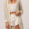 Versatile Layering Piece: Women's Tunic Length Cardigan In Apricot