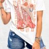 Stylish Short Sleeve Round Neck T-Shirt - Western Inspired Design