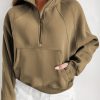 Elmwood Fleece Lined Zip Up Stand Collar Thumbhole Sleeve Sweatshirt