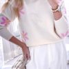 Soft And Cozy Knitwear - Elegant Floral Print Sweater For Winter