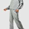 Comfortable Long Sleeve Sweatshirt And Pants Set - Light Grey