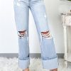 Beau Blue Light Wash Distressed Flare Jeans