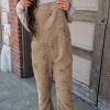 Durable Corduroy Wide Leg Overalls - Perfect For Casual And Semi-Formal Occasions