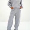 Gray Solid Exposed Seams Hoodie And Joggers Activewear Set