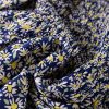 Women's Blue Boho Floral Print Smocked Square Neck Long Sleeve Blouse - Image 10