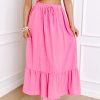 Women's Bonbon Textured Ruffle Trim Crop Vest & Lace-Up Long Skirt Set - Image 3