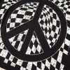 Women's Black Checkerboard Peace Sign Printed Round Neck T-Shirt - Image 17