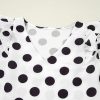 Women's White Polka Dot Print Ruffled Sleeve V Neck Blouse - Chic & Trendy - Image 13