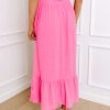 Women's Bonbon Textured Ruffle Trim Crop Vest & Lace-Up Long Skirt Set - Image 4