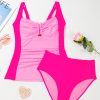 Bonbon Ruched Tummy Control 2pcs Tankini Swimsuit - Cute U Neck Design - Image 6