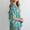 Women's Green Abstract Print V Neck Half Sleeve Tunic Blouse - Bohemian Style - Image 12