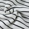 Women's White Stripe Drawstring Hooded Loose Sweater T-Shirt - Image 12