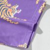 Women's Purple Allover Tiger Print Loose T-Shirt with Patch Pocket - Image 10