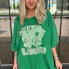 Bright Green Rhinestone Lucky Poker Cards Oversized T-Shirt Mini Dress - Image 6