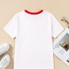 Women's White Rainbow Stripe Print Contrast Crewneck T-Shirt - Casual Summer Style - Image 7