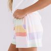 Women's White Rainbow Striped T-Shirt and Drawstring Shorts Set - Image 10