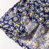 Women's Blue Boho Floral Print Smocked Square Neck Long Sleeve Blouse - Image 8