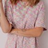 Women's Multicolour Printed Ribbed Knit T-Shirt and Shorts Lounge Set - Image 6