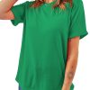 Women's Bright Green Casual Plain Crew Neck Tee for Everyday Wear - Image 11