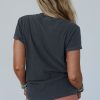 Women's Dark Grey 'RISE WITH THE SUN' Western Fashion Graphic Tee - Image 2