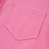 Bright Pink Waffle Textured Button Round Neck A-Line Tiered Sleeveless Dress for Women - Image 15