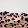 Women's Brown Leopard Print Round Neck Long Sleeve Slim Fit Top - Image 12