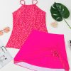 Women's Rose Leopard Print Drawstring Side Tankini 2-Piece Swimsuit - Image 7