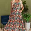 Women's Black Boho Floral Print Sleeveless High Waist Maxi Dress for Summer - Image 8