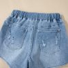 Women's Myosotis High Waist Distressed Denim Shorts with Drawstring - Image 9